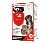 VETIQ 45 comprimidos Stool Firm, heces más firmes para perros y gatos, fibra prebiótica para perros, heces de pectina más firmes para perros y cachorros a partir de 8 semanas, ayudan a aliviar los síntomas de la diarrea leve.