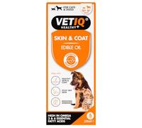 VETIQ Skin & Coat - Aceite Comestible para Gatos y Perros, suplemento de Aseo Que Ayuda con una Piel y Pelaje saludables, Pica la Piel Seca y Reduce el desprendimiento, 250 ml