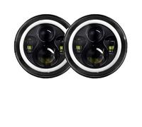 VETJMUA Faros Delanteros Faros Delanteros De 7 "para Coche, 2 Piezas, Para Land Para Rover, Para Defender 90 110, Kit Faros Delanteros LED Redondos(Black 2pcs)