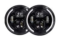 VETJMUA Faros Delanteros Para Land Para Rover Para Defender 4X4 Coche Urbano Conjunto De Faros Redondos De 7 Pulgadas 2 Piezas 80W Negro 7 "faro Led(2pcs Headlight C)