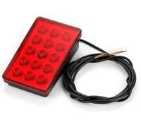 VETJMUA PILOTO Trasero Luz Freno Trasera LED 3.ª Generación, Estilo F1, 15 LED, Luz Estroboscópica Intermitente, Luz Freno Trasera, Universal para Coche Coche Luz Trasera(Red)