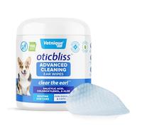 Vetnique Toallitas Oticbliss Avanzadas para Limpieza Oídos Perros/Gatos, Control Olor y Cera con Aloe Vera, Secante y Vitamina E, Limpian Oído. 100 toallitas
