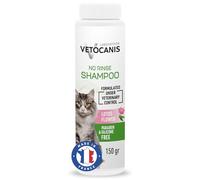 Vetocanis | Champu gatos | Champu Seco en Polvo | Limpieza del Exceso de Sebo y Suciedad | A base de Talco | Aseo del Gato | Formulado bajo Control Veterinario | Fabricado en Francia | 150g