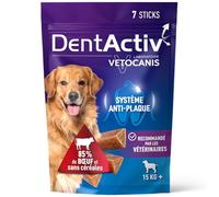 Vetocanis Dentactiv - Stick Dental para Perros con Sabor a Carne y 85% de Pollo, Recomendado por Veterinarios, Perros de 2 a 15 kg