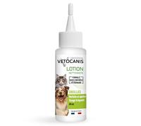 Vetocanis - Limpiador de Oidos para Perros y Gatos de Todas las Edades y Tamaños - Higiene para Orejas - Todas las Razas y Edades - Fórmula a Base de Extracto de Plantas - Limpiador Oidos Gatos 60 ml