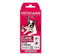 Vetocanis - Pipeta antipulgas antigarrapatas para Perro - Tratamiento y protección contra infestaciones - Antiparasitario pequeño Perro 2-10 kg
