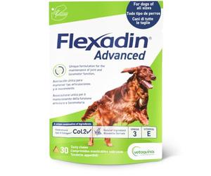 Vetoq-Sac Flexadin Advance Bw Perro 30Cpd 150g | Colágeno tipo II no desnaturalizado, boswellia, ácidos grasos y vitamina E para la salud articular, ayuda a la movilidad