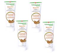 Vetoquinol Bezo-Pet Paste | 4 unidades | 4 x 120 g | Complemento alimenticio para perros y gatos | Puede ayudar a promover la eliminación de la bola del pelo | con malta