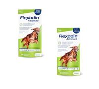 Vetoquinol Flexadin Advanced para perros | Paquete doble | 2 x 60 Chews | Complemento alimenticio para apoyar la salud articular | Con colágeno inmunoactivo, Omega-3 y vitamina E