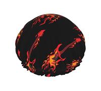 Vetores Fundo Guitarra Gorro de ducha impermeable, Gorro de baño elástico Gorro de baño de protección ambiental Gorros de baño para el cabello, Capas impermeables dobles Gorro de ducha de baño