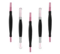 VETPW 5 Piezas Lima de Uñas de Piedra Pómez, Pluma de Pulido de Uñas, Double Head Cuticle Pusher Remover Trimmer Pedicure Manicure Tool for Nail Bed Cleaning