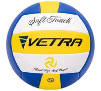 VETRA Volley-Ball Suave al Tacto - Tamaño Oficial 5 para Juegos de Interior/al Aire Libre, Gimnasio, Playa, Voleibol Suave Funda de PVC con Costuras duraderas