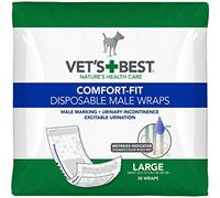 VETRES MEJOR COMOLLO Ajuste de paales de perros machos desechables | Envolturas masculinas absorbentes con ajuste a prueba de fuga | Gran 30 cuentas