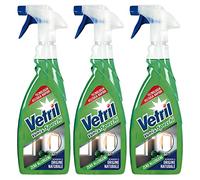Vetril Cristales y espejos limpiador de superficies en spray sin alérgenos, secado rápido, brillo sin halos, 3 botes de 650 ml