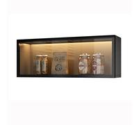 Vetrina in vetro da parete con Luce con sensore di movimento, installazione Senza fori, per spezie da cucina e arredamento da Sala da pranzo, 50/60/70/80 cm (Grigio/Bianco)