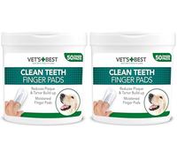 Vet's Best Almohadillas de Limpieza de Dientes Naturales para Perros 50 Unidades 160 g (Paquete de 2)