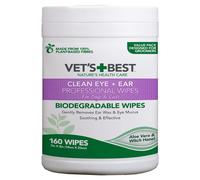 Vet's Best Limpiar Ojos & Orejas Toallitas Profesionales para Perros Y Gatos - 160 Toallitas