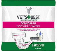 Vet's Best - Pañales Desechables para Perras, Ajuste cómodo, Talla L/XL, 30 Unidades