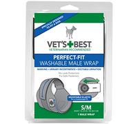 Vet's Best Pañales lavables para perros machos , Absorbentes envolturas macho con protección de fugas para la micción Excitable, incontinencia o marcaje masculino - 1 x Pañal