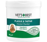 Vet's Best Polvo Dental Natural Avanzado para Perros, 90 g | Limpia los dientes y refresca el aliento. Su fórmula enzimática ayuda a reducir la placa y a prevenir el sarro