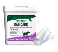 Vet's Best - Toallitas para dedos para alivio de oídos, toallitas de limpieza de oídos para perros, calma y desodoriza, 50 toallitas desechables
