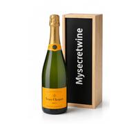 Veuve Clicquot Brut Champagne 75 aja Regalo de Madera Premium MySecretWine | Champagne Francés AOC | Regalo Gourmet para Navidad, Cumpleaños y Celebraciones