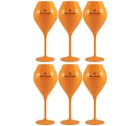 Veuve Clicquot - Juego de 6 copas de champán de policarbonato acrílico para piscina, color amarillo