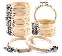 VEUWOLM 20 Piezas Bastidores para Bordar,8 cm/3 Pulgadas Marco de Bordado Hecho a Mano,Bastidor de Madera para Bordar,Marcos de Punto de Cruz Ajustables,para Bordar Coser Tejer o DIY Manualidades