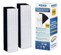 VEVA Premium 2 True HEPA Filtro con 8 filtros de carbón activado Pre compatible con Fellowes AeraMax purificador de aire 90, 100, 90/100, DX5 y DB5 9287001 9324001