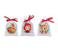 Vevaco Kits De Punto De Cruz Contado Bolsas Aromáticas DIY Creativo Set CUENTO DE HADAS JUEGO DE 3 Manualidades Bordar Kit Principiantes Decoration Hogar Regalo ca. 8 x 12 cm Cross Stitch Embroidery