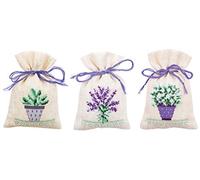 Vevaco Kits De Punto De Cruz Contado Bolsas Aromáticas DIY Creativo Set LA PROVENZA JUEGO DE 3 Manualidades Bordar Kit Principiantes Decoration Hogar Regalo ca. 8 x 12 cm Cross Stitch Embroidery