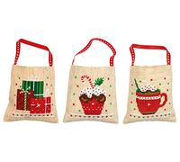 Vevaco Kits De Punto De Cruz Contado Bolsas Aromáticas DIY Creativo Set REGALO MOTIVOS DE NAVIDAD JUEGO DE 3 Manualidades Bordar Kit Principiantes Decoration Hogar Regalo ca. 9 x 9 cm Cross Stitch