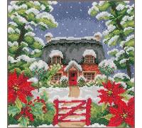 Vevaco Kits De Punto De Cruz Contado Cuadros Decoracion DIY Creativo Kit CUATRO ESTACIONES INVIERNO Manualidades Arte De Pared Bordar Kit Principiantes Regalo ca. 22 x 22 cm Cross Stitch Embroidery