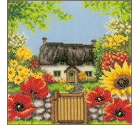 Vevaco Kits De Punto De Cruz Contado Cuadros Decoracion DIY Creativo Kit CUATRO ESTACIONES VERANO Manualidades Arte De Pared Bordar Kit Principiantes Regalo ca. 22 x 22 cm Cross Stitch Embroidery