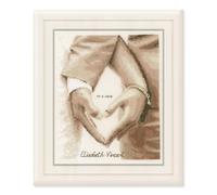 Vevaco Kits De Punto De Cruz Contado Cuadros Decoracion DIY Creativo Kit PAREJA DE BODA CORAZÓN Manualidades Arte De Pared Bordar Kit Principiantes Regalo ca. 21 x 26 cm Cross Stitch Embroidery