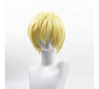 VEVEFHUANG Seraph Of The End Mikaela Hyakuya 32cm Corto Rubio dorado resistente al calor Peluca de pelo sintético Cosplay Talla única Mikaela Hyakuya
