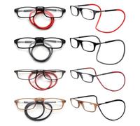 VEVESMUNDO Gafas de lectura magnéticas alrededor del cuello, cierre magnético ligero, para mujer y hombre, con imán, 3.50