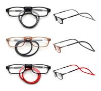 VEVESMUNDO - Gafas de lectura magnéticas con cierre magnético para sujetar alrededor del cuello, ligeras, para mujeres y hombres, con ayuda para la lectura, 1.00