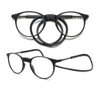 VEVESMUNDO - Gafas de lectura redondas magnéticas con cierre de imán para colgar alrededor del cuello, ligeras, unisex, con ayuda para la lectura, 3.00