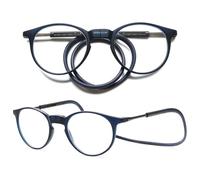 VEVESMUNDO - Gafas de lectura redondas magnéticas con cierre de imán para colgar alrededor del cuello, ligeras, para mujer y hombre, con cierre magnético, ayuda para la lectura, gafas con imán, 2,75
