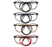 VEVESMUNDO - Gafas de lectura redondas magnéticas con cierre de imán para colgar alrededor del cuello, ligeras, unisex, con ayuda para la lectura, 2.50