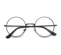 VEVESMUNDO Runde Metall Lesebrille Herren Damen Nickelbrille Lennon Brille Gafas Graduadas 2 Dioptrias Lesehilfe Stärke (Grau)