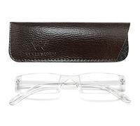 VEVESMUNDO Transparentes Gafas de Lectura Hombre Mujer Sin Montura Vista Calidad Ligero Leer Graduadas Trabajo Presbicia Gafas 1.0 1.5 2.0 2.5 3.0 3.5 4.0 (1 par Gafas Pack, +3.5)