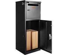 VEVOE Buzón para Paquetes 41,2x40,1x110,5 cm Buzón de Acero Galvanizado con Cerradura Código Deflector de Montaje en Suelo Antirrobo Extraíble Impermeable IPX3 Depósito de Paquete para Porche Exterior