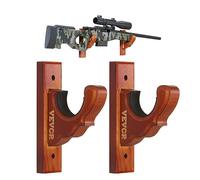 VEVOE Soporte de pared para pistola, estante horizontal para armas y ganchos para escopeta, exhibición de almacenamiento de una sola pistola para pared, escopetas de hasta 50 libras