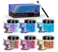 VEVOQIM Pintura de resina epoxi, 6 colores, cambio irregular de color Mica, polvo metalizado camaleón cromado para pinturas de resina epoxi, uñas, maquillaje, bombas de baño, slime