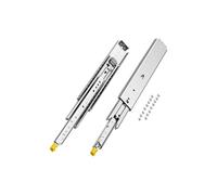 VEVOR 1 Par de Correderas Dobles para Cajones de Extensión Completa, Carga de 226,8 kg, Rodamiento de Bolas con Riel Deslizante para Cajones de Montaje Lateral con Bloqueo, 490 x 76 x 19,5 mm