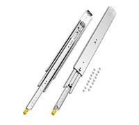 VEVOR 1 Par de Correderas Dobles para Cajones de Extensión Completa, Carga de 226,8 kg, Rodamiento de Bolas con Riel Deslizante para Cajones de Montaje Lateral con Bloqueo, 743 x 76 x 19,5 mm