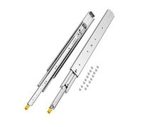 VEVOR 1 Par de Correderas Dobles para Cajones de Extensión Completa, Carga de 226,8 kg, Rodamiento de Bolas con Riel Deslizante para Cajones de Montaje Lateral con Bloqueo, 843 x 76 x 19,5 mm