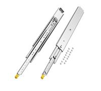 VEVOR 1 Par de Correderas Dobles para Cajones de Extensión Completa, Carga de 226,8 kg, Rodamiento de Bolas con Riel Deslizante para Cajones de Montaje Lateral con Bloqueo, 590 x 76 x 19,5 mm